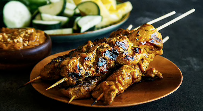 Gambar Hitam Putih Sate Ayam